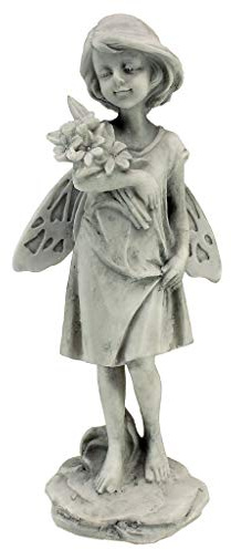 Design Toscano Figur Rose Garden Fairy with Flowers Statue, beige