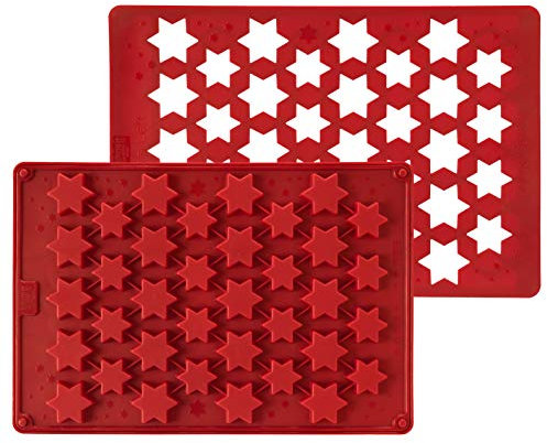 Birkmann, Zimtsternchen, Silikonbackmatte, Little Christmas Edition, aus lebensmittelechtem Silikon, 38,6 x 1,7 x 26,1 cm, 250574, Rot