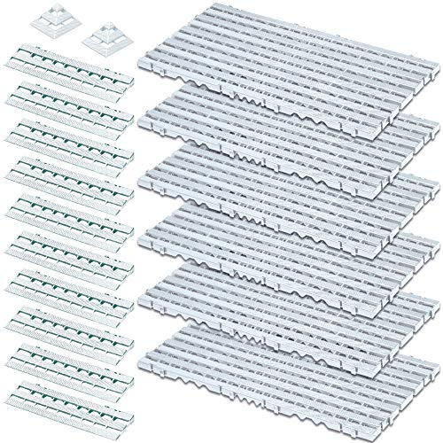 BRB 18-teiliges Set, 2,3 m² Bodenrost, weiß, aus strapazierfähigem, lebensmittelechten PE-HD Kunststoff