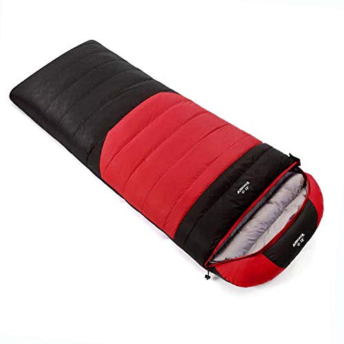GUOCU Schlafsack Winter, Warm Deckenschlafsack 3-4 Jahreszeiten, Outdoor Schlafsack Wasserdichter & Ultraleicht Für Camping, Trekking Und Reisen,RotSchwarz,8℃~18℃,Extrem -2℃, Füllung 0.8kg
