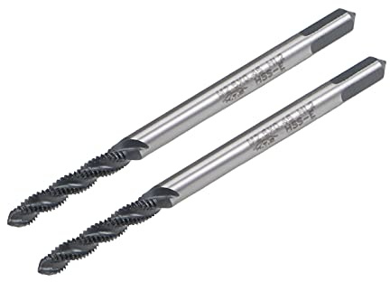 sourcing map 2Stk. Spiralnut Schneidbohrer metrisches Maschinengewindebohrer HSS Nitrieren beschichtet runder Schaft mit Vierkantende H2 Toleranz M2,5 x 0,45