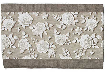 Russo Tessuti Coordinato Copriforno Coprifornello Piano Cottura Arredo Cucina Rose Fiori Clara-Beige-Coprifornello