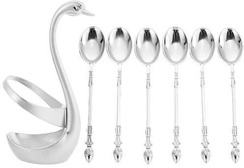 Beavorty Cuillères à Base De Cygne Service De Table Avec Porte-cuillères Couverts Design Pour Cuisine Et Salle à Manger