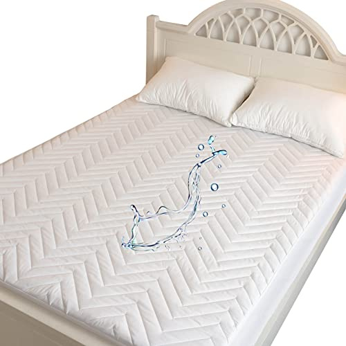 Kingnex Waterproof Quilted Mattress Protector Pad Fitted Padded Matress Cover with Deep Pocket Twin Size