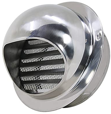 Schornsteinaufsatz aus Edelstahl 304,Schornsteinhaube mit Vogelschutz,Außenwand Dunstabzugshaube Wetterschutzgitter Luftungsaufsatz,Abgasrohr Regenhaube Kaminaufsatz (110mm/4.3in)