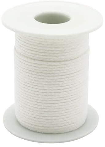 DNDGDLUA 61m Kerzendocht Rolle, Baumwolle Dochte für Kerzen Gießen Candle Wick Kerzendochte für Kerzen, Rauchfrei Geflochtene Runddocht für Kerzenherstellung DIY Duftkerzen, dochte für Kerzen gießen