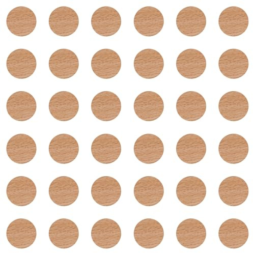 cyclingcolors 36x Abdeckkappen Selbstklebend 25 mm Schrank Regal Bohrloch Abdeckung zum kleben schutzkappen, Hêtre
