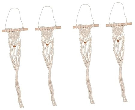 IMIKEYA 4 Stück Schnur Hängender Blumentopf Rustikale Wandpflanzenaufhänger Makramee-pflanzgefäß Zum Aufhängen Moderner Blumentopfhalter Hängender Pflanzkorb Pflanzenständer Wandbehang