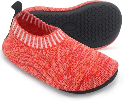 Dream Bridge Calzini antiscivolo per bambini, in maglia, per ragazzi e ragazze, per interni ed esterni, con suola inferiore in gomma, Arancione Adulto, 39.5 EU