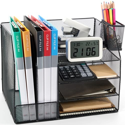 Briefablage 4-stöckiger Schreibtisch Organizer, Stapelbarer Akten-Organizer, Zeitschriften Sortierhalter Ablage Schreibtisch, Geeignet für die Aufbewahrung von Dateien auf dem Schreibtisch