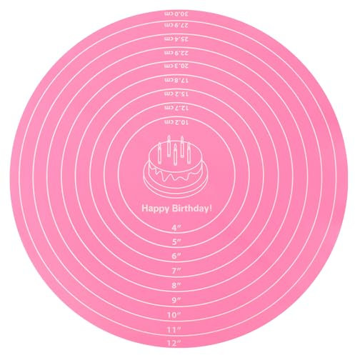 Oruola 30cm Rond Tapis de Pâtisserie Antidérapant avec Mesure,Tapis de Cuisson Ronds en Silicone,Tapis Cuisson Antidérapant, Feuille de Patisserie Reutilisable pour Biscuits Pâte à Pizza Pain Fondant