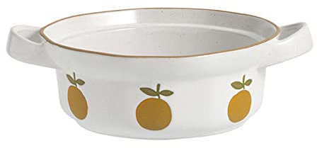 Cereal Bowls ,soup bowls,salad bowl, Retro Large-Capacity Ceramic Soup Bowl with Handles, Barbecue Salad, Oatmeal, Pasta stew bowl-pattern2-38ounce ( Color : Pattern2 , Size : 1 ( Color : Pattern2 )
