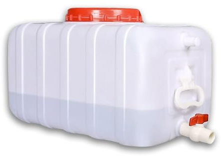 MJHETCY Deposito Agua Camper 50L/80L/110L/200L Cubos De Plástico De Calidad Alimentaria con Grifo,Gran Capacidad Contenedores Tanques De Almacenamiento De Agua Domésticos Rectangular(Size:50L)