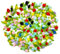 Niuhong 200 Pcs Mini Fleurs Artificielles avec Feuille Petites Roses Tissu Satiné Coloré Têtes Fleurs Roses Bricolage Artisanat Couture Vêtements sur Accessoires Cheveux Garland