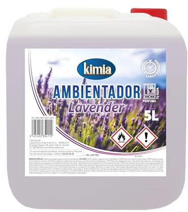 KIMIA - Ambientador de Hogar Lavender Flower 5L | Perfumador con Fragancia Floral a Lavanda Duradera | Para Cualquier Estancia de Casa, Coche y Más | Fórmula Concentrada | Ambiente Fresco y Perfumado