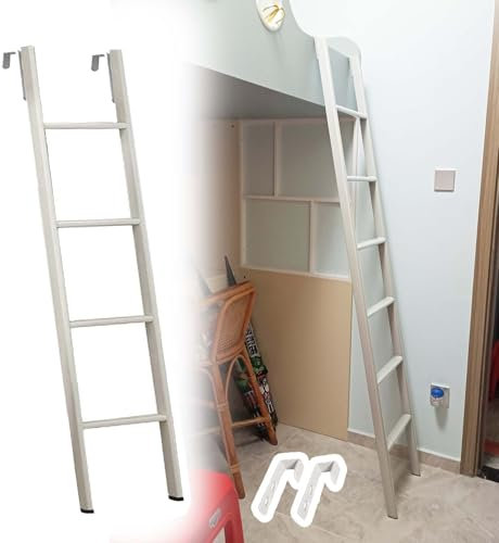 CMYUN Hochbett Leiter Etagenbettleiter für Wohnheim-Loft, 116/130/150/165/175/180/185 cm Etagenbettleiter für Wohnwagen, Kurzer Aufstieg zu Zwei Einzelbetten(140cm/55)