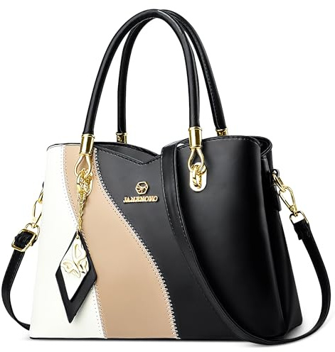 FOLOVEYA Handtasche Damen Mittelgroß, Elegante Henkeltasche PU Leder