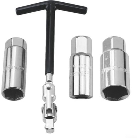 Zündkerzenschlüssel-Set, Heimwerker-Profi- und Auto-Set, 5-teilig, 16 mm/18 mm/21 mm Schraubenschlüssel-Set (schwarz)
