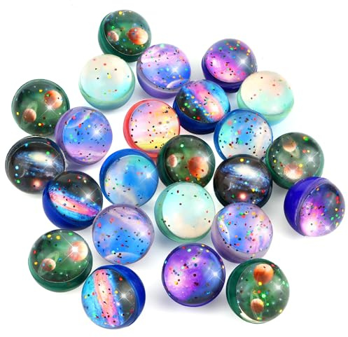 HO-SFSM 30 pezzi Flummies per bambini, flummi pianeti, pallina colorata per il compleanno, regalo feste (32 mm)