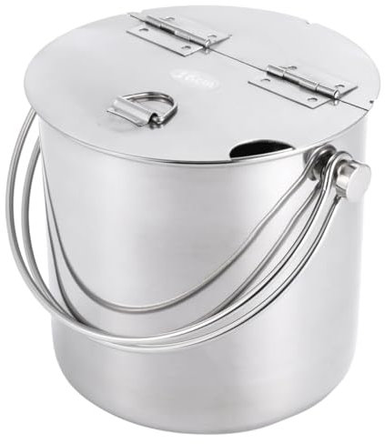 PRETYZOOM 1pezzi Secchiello per Ghiaccio in Acciaio Resistenti con Coperchio e Maniglia Portatile Contenitore per Bevande Fredde per Home Bar e Feste