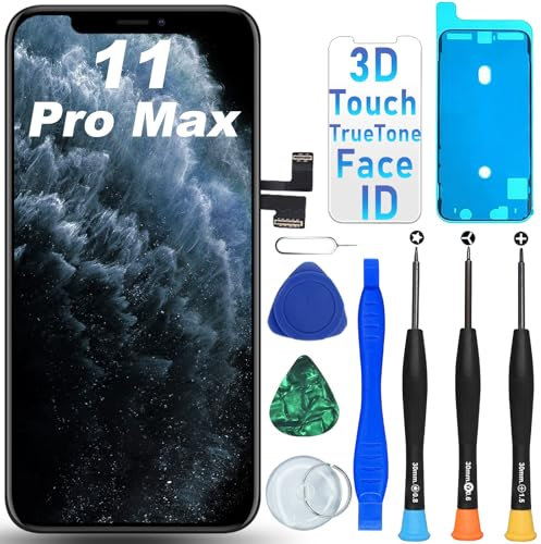 DIGI4U LCD for iPhone 11 Pro Max Screen Replacement, 6.5'' 3D Touch Truetone Screen for iPhone 11 Pro Max LCD Display Digitizer Assembly, Frame Adhesive&Screen Protector&Repair Tools Kit