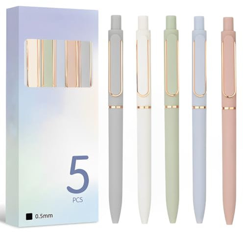 Kzouenzu Penne A Sfera, Punta Fine 0,5 Mm, A Punta Fine E Liscia, Penne Di Fascia Alta Per Diari E Appunti, Per Scuola, Ufficio, Casa [Morandi]