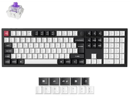 Keychron Q6 HE QMK Clavier Mécanique Personnalisé sans Fil avec Bouton, 2,4 GHz/Bluetooth/Filaire, Commutateurs Magnétiques Gateron Rétroéclairés RVB Programmables pour Mac Windows, Noir Carbone