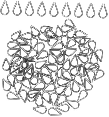 Cabilock 100 Piezas Guardacabos de Acero Inoxidable para Cable de Resistencia Industrial y Marina Diseño Resistente la Intemperie para Uso Exterior y Aplicaciones de Remolque