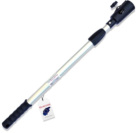 Quercos Alargo de Aluminio 1 m con Cabezal Fijo – Alargo para Rodillos de Pintura y Brochas – Palo Profesional Corto, Ligero y Resistente para Paredes, Techos y Pasillos