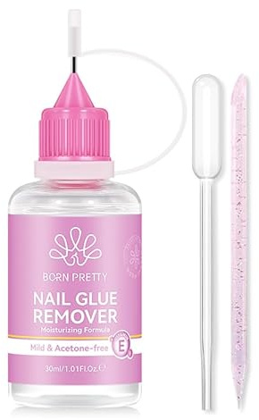 Born Pretty nail glue remover for Press On Nails - 30ml Nail Glue Remover for Nail Tips Artificial Nail Acrylic Counterfeit Nail Glue Fake Nail Remover