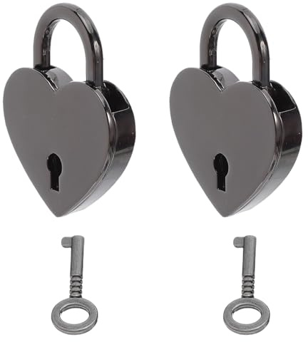 LOORGVEL 2 Piezas Candado Pequeño de Corazón Vintage con Llaves de Candado Retro Decorativo para Cajas Regalos de San Valentín Seguro para Joyas y Taquillas