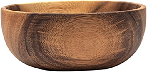 Träskål for frukt, salladsskål, naturlig träskål for nudelskål, porslin i trä, risskål for hushållsfrukt, midor(20x7.5cm)