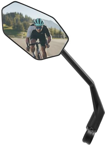 ROCKBROS Bike Mirrors, Anti-glare Convex Lens, for 20-23mm Handlebar, Left | 360°Rotatable, Wide Angle View, High-definition Lens Safe Rear View Mirror for Bicycles, for MTB, Scooter, E-Bike