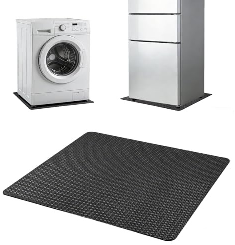 PEEXTBB halkfri antivibrationsmatta på båda sidor, 60 x 60 cm underlag tvättmaskin, ljudisolerande underlag, för torktumlare, subwoofer, utomhusmatta, 3D-skrivare, svart