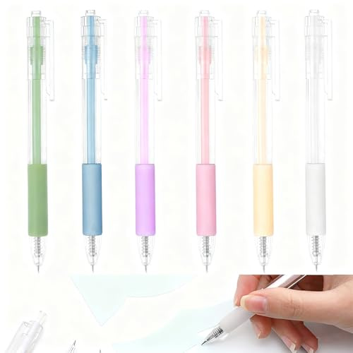 Retractable Weeding Pen Craft Knife Set,6 Pack Art Utility Knife Pen with Exacto Blades for Paper Cutting Scrapbooking DIY Vinyl Weeding School Students Multicolour