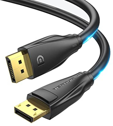 VENTION Câble DisplayPort 1.4 8K@60Hz, 4K@240Hz, cable DP 32.4Gbps, 12bit, Compatible avec HDR, FreeSync, G-Sync, DSC 1.2, HDCP 2.2 pour PC, HDTV, moniteur, carte graphique (2M)