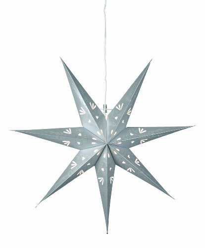 Best Season Papierstern Metasol  Durchmesser 70 cm, inklusive Kabel, Vierfarb-Karton, silber 236-08