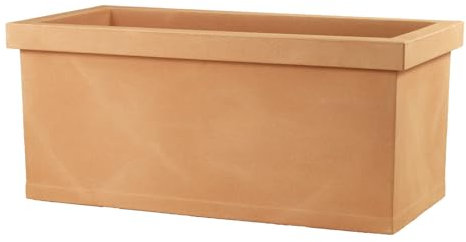 Teraplast Bac à Fleurs Lisse en Plastique 100% Terre Cuite 80 cm