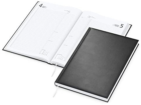 GEIGER-OFFICE A4-Buchkalender 2026 Advokat - großer Planungskalender im echten DIN A4-Format - 1 Tag auf 1 Seite - 384 Seiten Kalendarium und Informationsteil in anthrazit