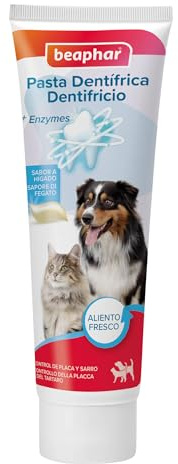 Beaphar Pasta Dental | Perros y Gatos | Pasta Dental Enzimática | Antiplaca y Antisarro | Higiene Bucal Mascotas | Acción Enzimática | Aliento Fresco | Sabor a Carne | 100g