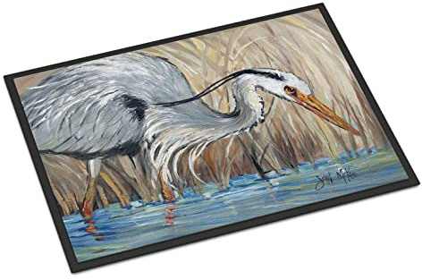 Caroline's Treasures Blue Heron in the Reeds Indoor or Outdoor Mat, 24 inches x 36 inches, Multicolor