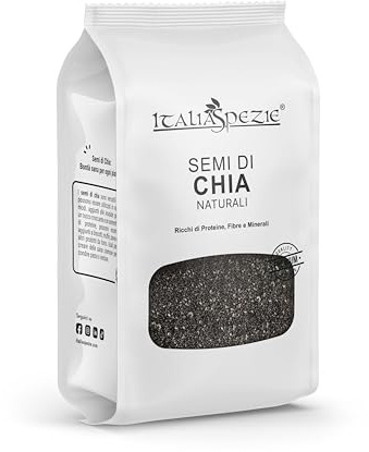 ITALIA SPEZIE - Semi di Chia - 1 Kg senza additivi, Superfood, fonte di proteine e fibre, ideali per muesli e insalate, porridge, ricette dolci e salate