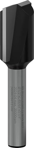 Bosch 1x PRO Router Bit Straight, Two Flutes | for Softwood, Hardwood, Ø 12.7 mm, Professional Accessory Plunge Routers, Trim Router