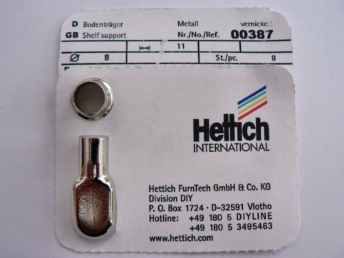 Hettich Löffelbodenträger, Stahl vernickelt, Maße 8 mm, 8 Stück Artikelnr. 387