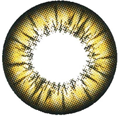 Matlens - Pro Trend Farbige Kontaktlinsen ohne Stärke gelb Big eyes Manga MARS NPW-A32 2 Linsen 1 Kontaktlinsenbehälter 1 Pflegemittel 50ml