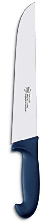 AUSONIA - COUTEAU DE BOUCHER ÉTROIT CM AVEC LAME EN ACIER INOX 420 DE 28 CM ET MANCHE BLEU ATOXIQUE EN POLYPROPYLÈNE