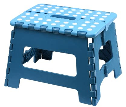 Daptez® - Sgabello pieghevole, 150 kg, superficie antiscivolo, resistente, resistente, per garage, magazzino e casa