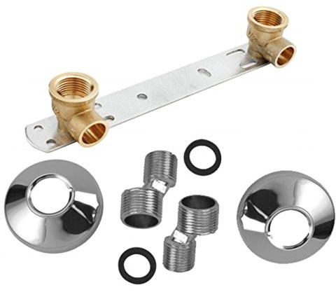 Runde Duschstange, Mischbatterie, einfache Wandoberfläche, Befestigungsset, Chrom