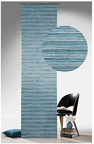 heimtexland ® Schiebevorhang Struktur Schiebegardine Fest Appretur inkl. Zubehör Flächenvorhang 60x245 cm Petrol Türkis Typ593