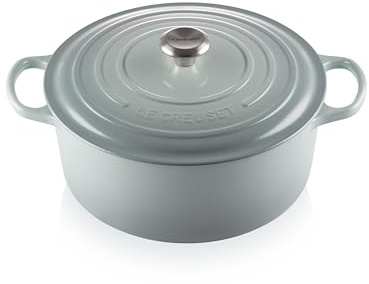 Le Creuset Signature Schmortopf aus emailliertem Gusseisen, rund, mit Deckel, 9 Quart, Meersalz